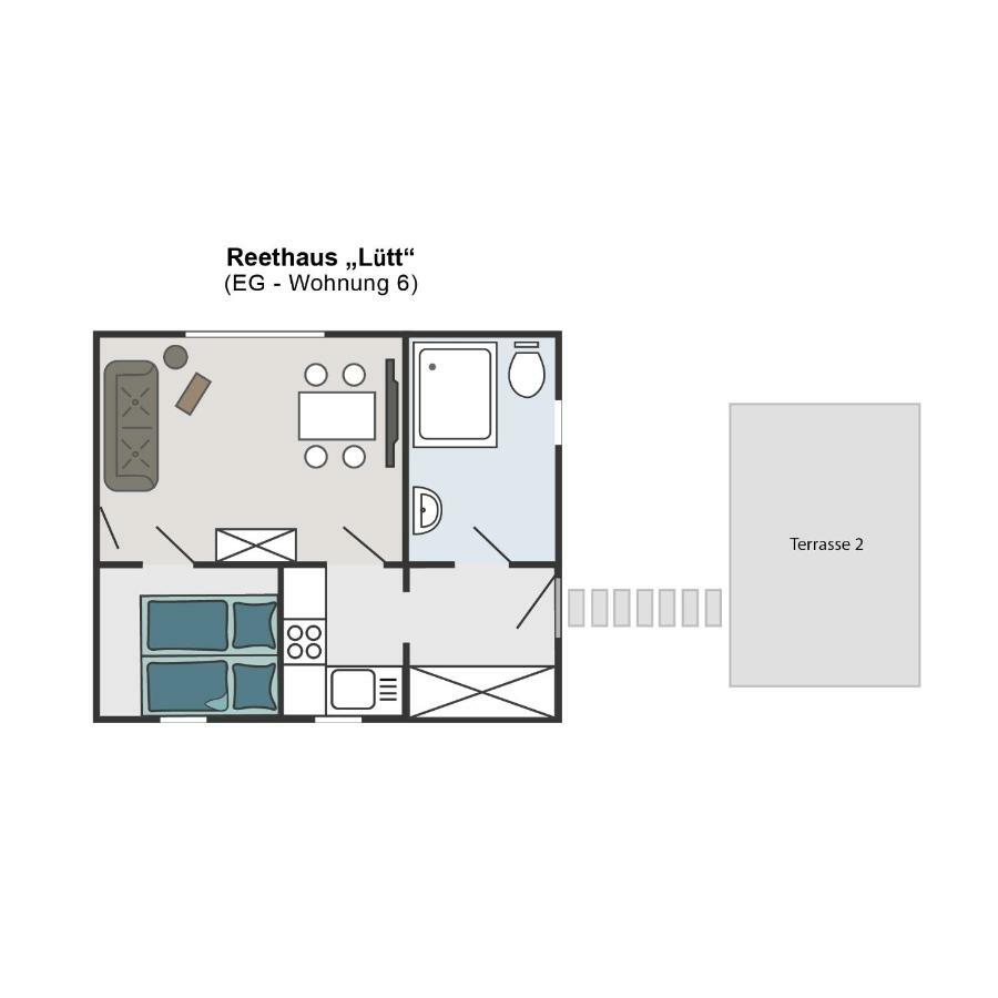 Reetferienhaus - Schaprode Hafen Exteriör bild